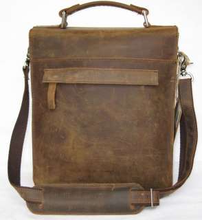 Vintage Mens Leather Shoulder School Bag/Messenger iPad  