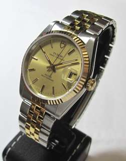 Rolex Tudor Gold/SS Prince Oysterdate 74033, Automatic, Linen Dial 