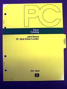 John Deere 70 Skid Steer Loader Parts Manuals  