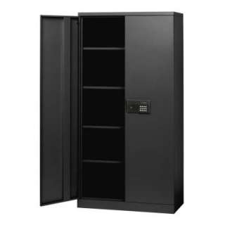  36 in. W x 78 in. H x 24 in. D Freestanding Steel Cabinet in Black 