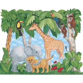 Brewster 7 Ft 5 In. x 6 Ft. 5 In. Baby Animals Jungle Mural 259 72001 