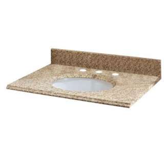 31 in. W Granite Vanity Top with White Bowl and 8 in. Faucet Spread in 