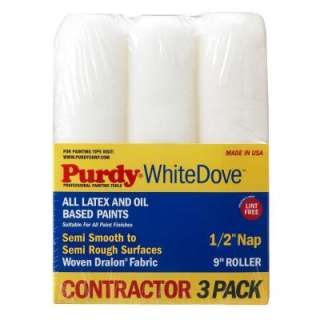 Purdy White Dove 9 in. x 1/2 in. Dralon Roller Covers (3 Pack 
