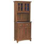 Home Styles Cottage Oak Buffet with Stainless Top and Hutch