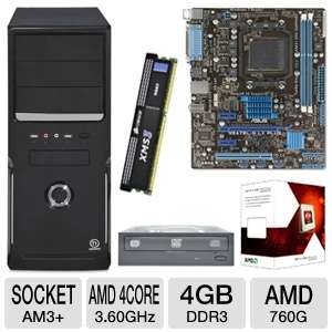 LX AMD Quad Core Barebones Kit   ASUS M5A78L M LX PLUS Board, AMD 