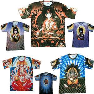   TIBET BUDDHA Goa Psychedelic Hippie Art T Shirt M/L/XL 52/54/56  