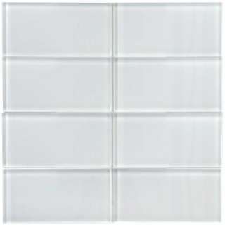 Merola Tile Tessera 3 In. X 6 In. Ice White Glass Wall Tile GDM3SIC at 