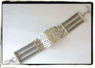 Lois Hill Sterling Silver 925 Byzantine WIDE Bracelet  