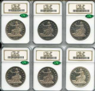 1873 1883 $1 Full Set of Eleven Proof Trade Dollars PF 62 64  
