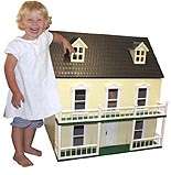 Riesengroßes Puppenhaus VILLA PINK Holz tapeziert 130cm 4250269802037 
