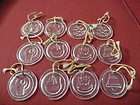 LOT 6 THE GIFT GLASS DISK MEDALLION CHRISTMAS ORNAMENTS  
