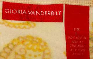 Gloria Vanderbilt Womens Womens Pretty Top Shirt Blouse Size L Lg 