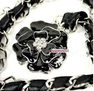 Womens Fashion Aolly big Flower waist chain belt 