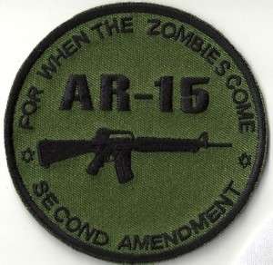  For When The Zombies Come 2nd Amendment OLIVE DRAB TACTICAL Gun Patch