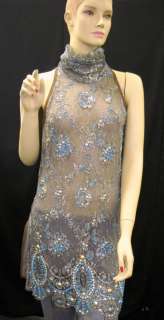 NWT GIANFRANCO FERRE Embellished Long Lace Top 42 $3498  