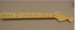 Maple NECK for Fender ST clear wood grain with a vintage darker yellow 