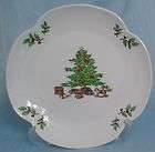 christmas tree holly serving plate platter x mas bear rocking