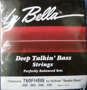 LaBella 760FHBB Flatwound Bass Strings for Hofner Bass  