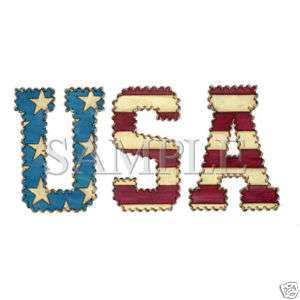024a Patriotic Quilted USA Heat Transfer Iron On Print  