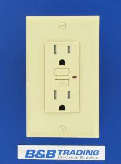 UL 2008 Ivory Tamper Resistant GFCI Outlet 15A w/Plate  