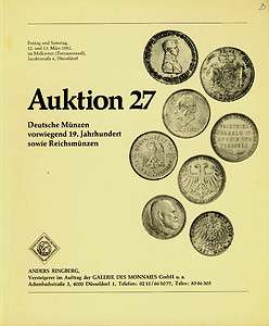   MONNAIES AUCTION 27,1982 SUPER RARITY OF WORLD COINS AND MEDALS  