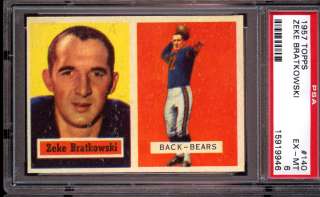 1957 Topps Football #140 Zeke Bratkowski PSA 6 EX/MT Chicago Bears 