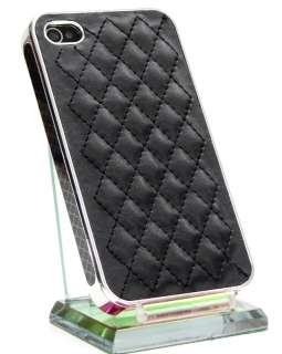 iPhone 4 4S Leder Polster Couch chrom Cover hard Case Hülle no strass 