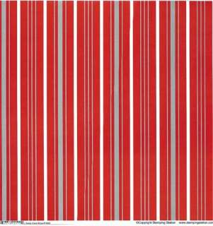 Red, White and Gray Candy Cane Stripe Scrapbook Paper  