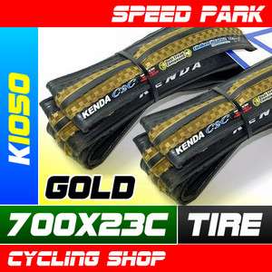 Kenda 700X23C K1050 Road Bike Tires Black/Gold  