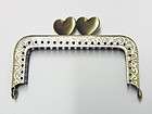 8cm Heart Shape Top Clasp Purse Frame 1pc Antique Brass