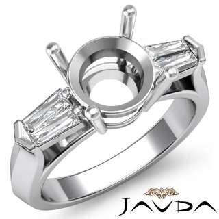 5Ct Baguette Diamond 3 Stone Ring Setting Platinum Engagement Women 
