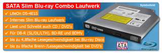   4E1S Blu ray DVD RW SATA Brenner Combo Laufwerk intern Notebook bluray