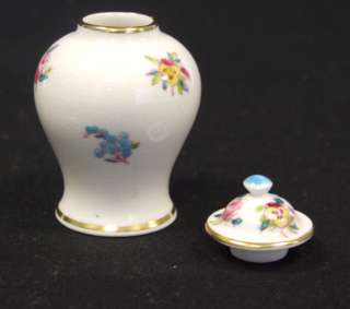 Antique Crown Staffordshire Miniature Lidded Jar   Flowers  
