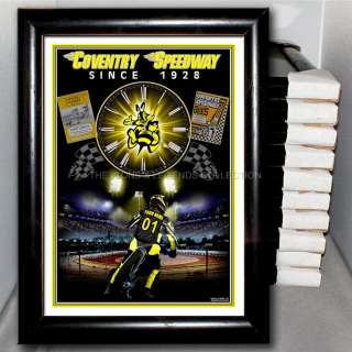 PERSONALISED COVENTRY BEES SPEEDWAY WALL CLOCK IN FRAME  