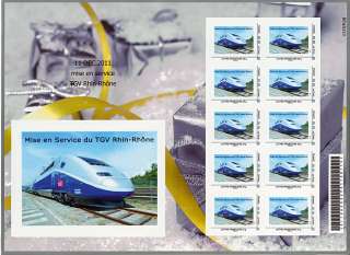   TGV11 2F Collector Booklet 10 Perso Stamps Commissioning Rhine 