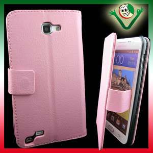 Custodia ROSA in pelle per Samsung Galaxy Note stand up BOOKLET 