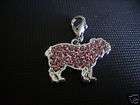 English Bulldog Dog Pink Crystal clip on charm collar