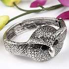 1PC Carved Night Owl Bird Wrist Cuff Bracelet Bangle Antique Silver 