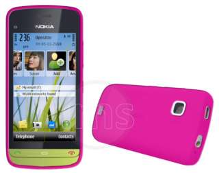 Pink Soft Silicone Case Cover For Nokia C5 03 + Film  