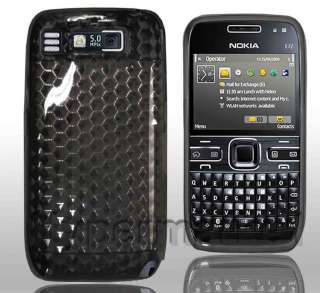 Black Hex Silicone Gel Case Cover For Nokia E72 UK  