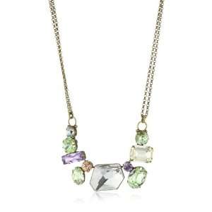   Sweet Dreams Modern Facets Crystal Gold Tone Necklace Jewelry