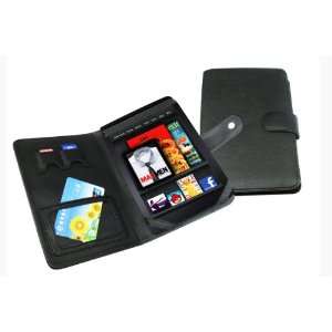 slim Black Leather Folio Case Cover Pouch for Kindle Fire MID Tablet 