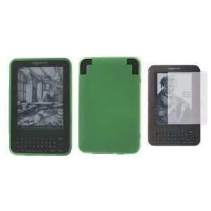 Green) Silicone Skin Case Cover and Screen Protector for  Kindle 