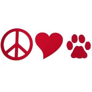  Peace Love Dog Cat Red Vinyl Car Truck Decal Sticker 