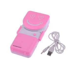   Portable Hand Held USB Mini Smile Face Air Conditioner Pink Home