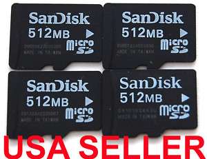 NEW 512mb X 4pcs = 2gb SanDisk MicroSD tf Memory Cards  