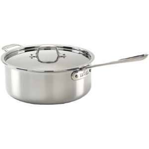 All Clad Brushed Stainless Steel 6 Qt. Deep Sauté Pan  