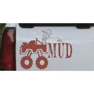Pee On Mud Off Road Car Window Wall Laptop Decal Sticker    Brown 18in 