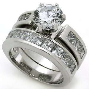 2.5 Carats AAA Grade CZ Platinum Tone Engagement Wedding Ring 