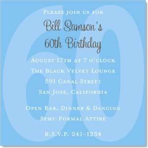  Blue 60th Birthday Party Invitations Toys & Games